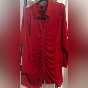 NWT Torrid Rouched Button Down Blouse